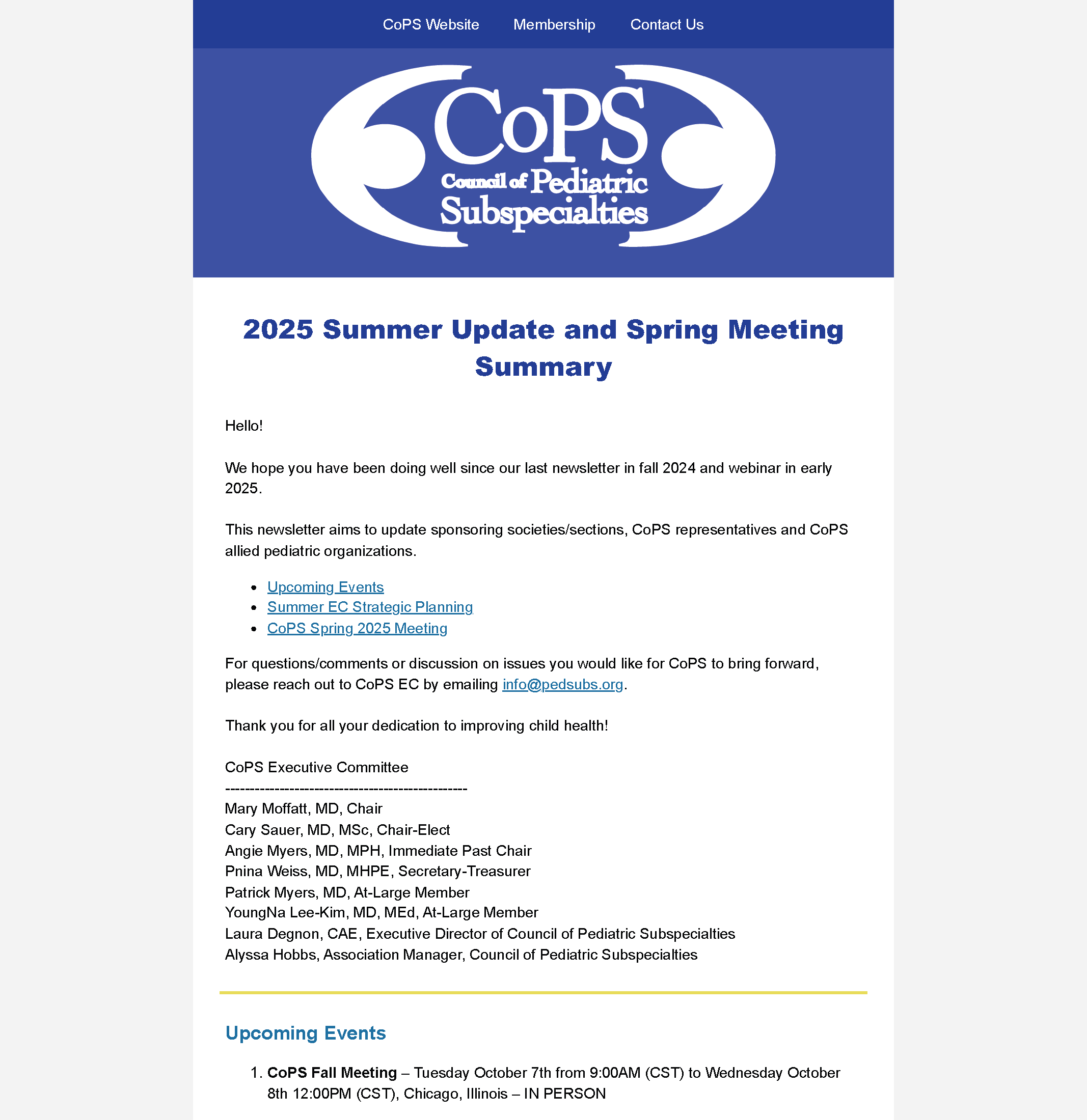 CoPS Update Spring 2025